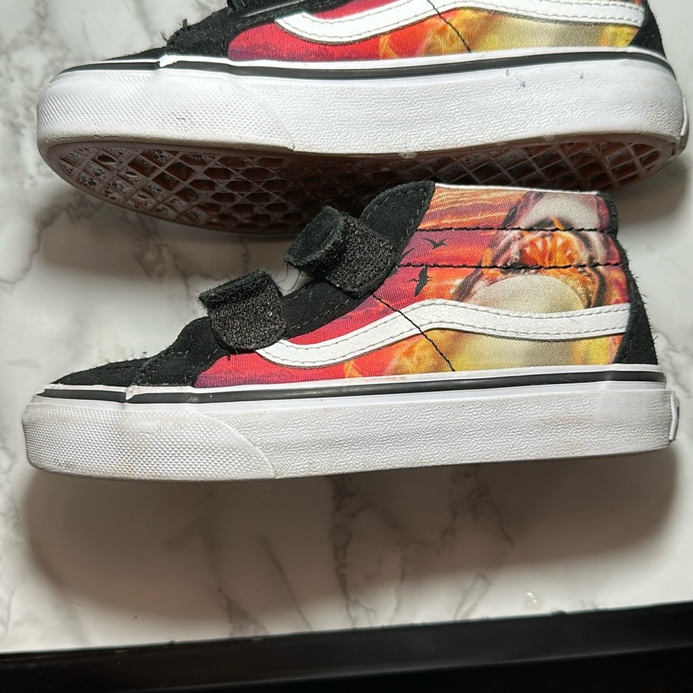 Vans Sk8 shark shoes little Kids toddler sunset High-Top Sneakers sz 12 - Picture 2 of 5